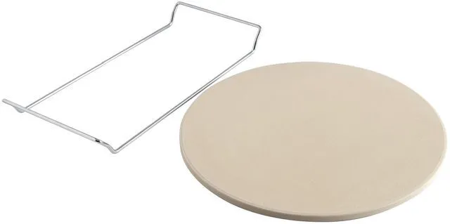 Alt view image 4 of 6 - Nordic Ware 2-Piece Pizza Bakeware Set with 13" Ceramic Pizza Stone and Steel Wire Holder