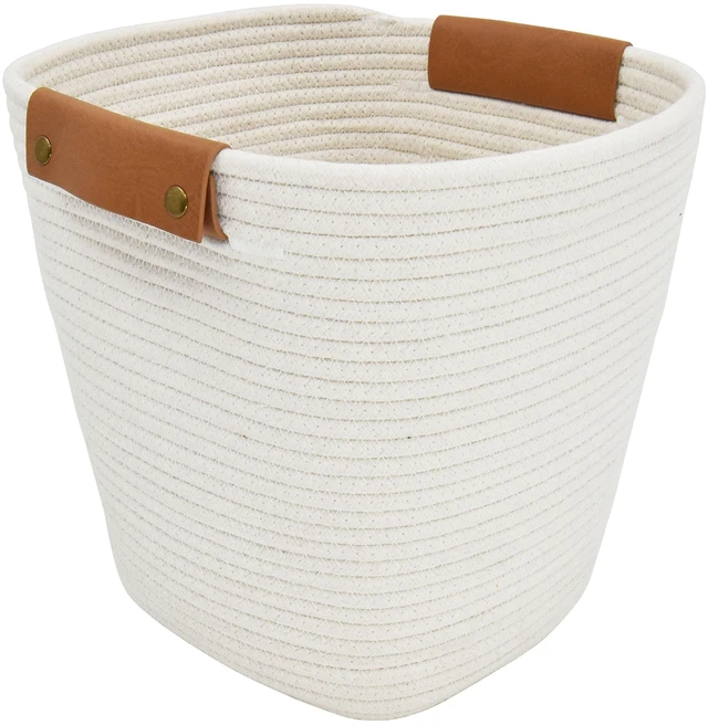Main image of Better Homes & Gardens Medium White Cotton Rope Decorative Storage Basket