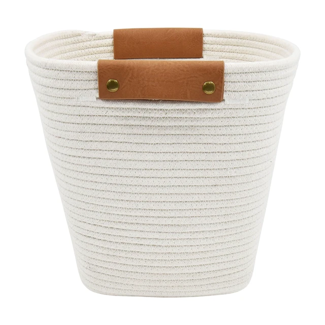 Alt view image 3 of 6 - Better Homes & Gardens Medium White Cotton Rope Decorative Storage Basket