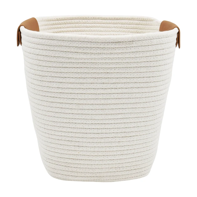 Alt view image 4 of 6 - Better Homes & Gardens Medium White Cotton Rope Decorative Storage Basket