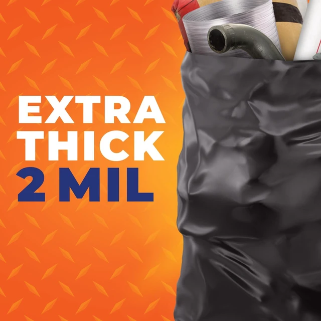 Alt view image 6 of 6 - Hefty Heavy Duty Contractor Trash Bags, 55 Gallon, 16 Count