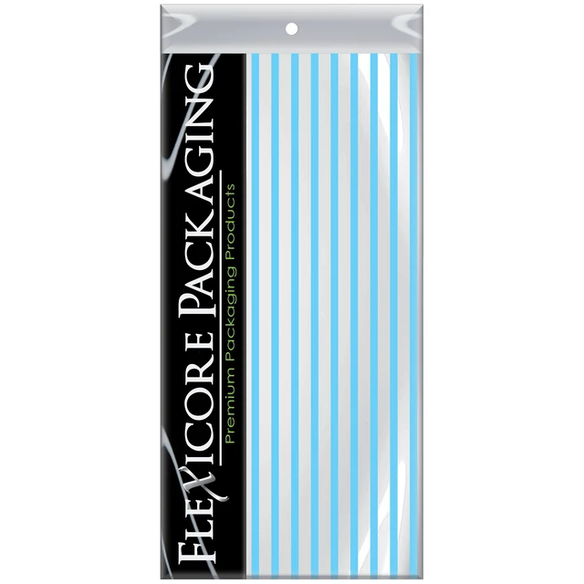 Alt view image 2 of 2 - Flexicore Packaging Light Blue Pin Stripe Gift Wrap Tissue, 100 Sheets