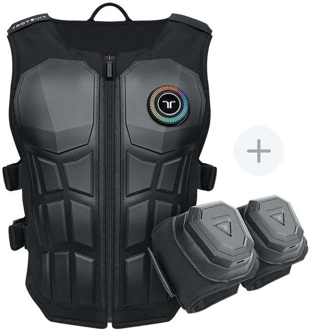 Main image of bHaptics FPS Bundle - TactSuit Pro Haptic Vest + TactSleeve Haptic Armbands for PC and VR Gaming, 32 Feedback Points, Bluetooth, Native Game Support