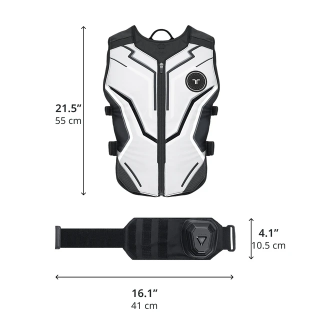 Alt view image 4 of 7 - bHaptics Starter Bundle - TactSuit Air Haptic Vest + TactSleeve Haptic Armbands for PC and VR Gaming, 16 Feedback Points, Bluetooth, Native Game Support - Ash