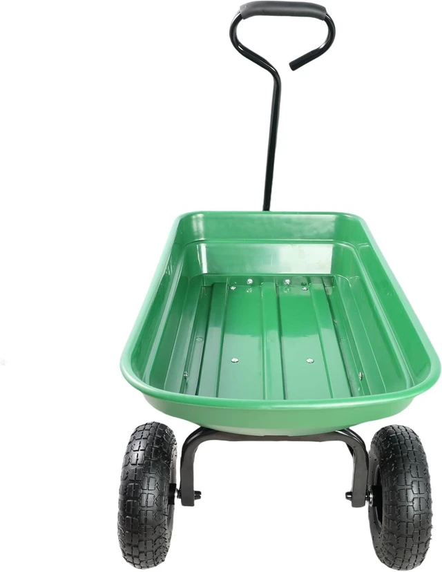 Main image of Garden Cart Yard Wagon Dump Cart on Wheels Outdoor Gardening Cart with Steel Frame Lawn Garden Dump Utility, 300 lb. Capacity, 55L, 10" Pneumatic Tire