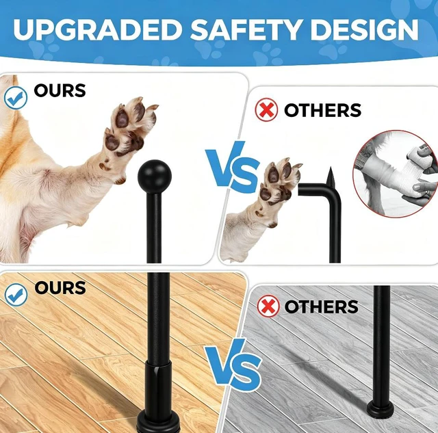 Alt view image 3 of 5 - 32in Metal Puppy Playpen, 10 Panels Foldable Dog Exercise Fence, Indoor Outdoor Pet Enclosure for Yard, Camping & RV