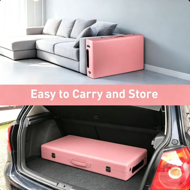 Alt view image 6 of 6 - Massage Tables Portable 24" Wide Adjustable Folding Massage Bed, Lightweight Aluminum Esthetician Bed, Tattoo Chair for Client,Tattoo Table for Spa and Beauty Professionals (Pink)