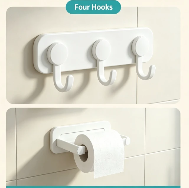 Alt view image 4 of 6 - 3-Tier Over The Toilet Storage Rack, Freestanding Metal Bathroom Shelf with Toilet Paper Holder & 4 Hooks, Adjustable Anti-Tip Space Saver Organizer for Bathroom, Powder Room, Laundry Room