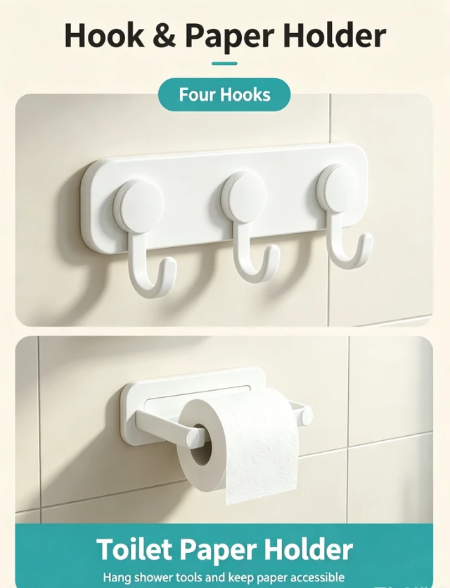 Alt view image 3 of 6 - 3-Tier Over The Toilet Storage Rack, Freestanding Metal Bathroom Shelf with Toilet Paper Holder & 4 Hooks, Adjustable Anti-Tip Space Saver Organizer for Bathroom, Powder Room, Laundry Room