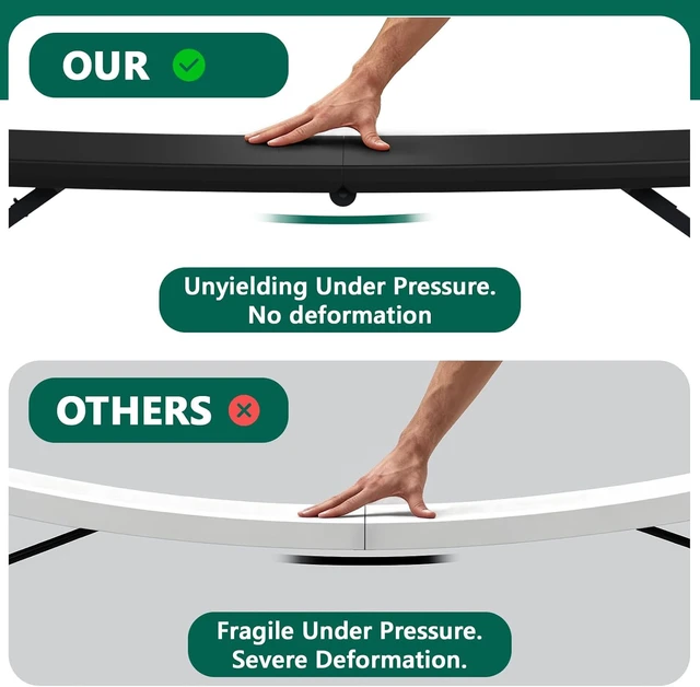 Alt view image 2 of 7 - 48 Inch Fold-in-Half Folding Table, 3 Adjustable Heights, Heavy Duty Plastic Portable Table for Indoor Outdoor, Black
