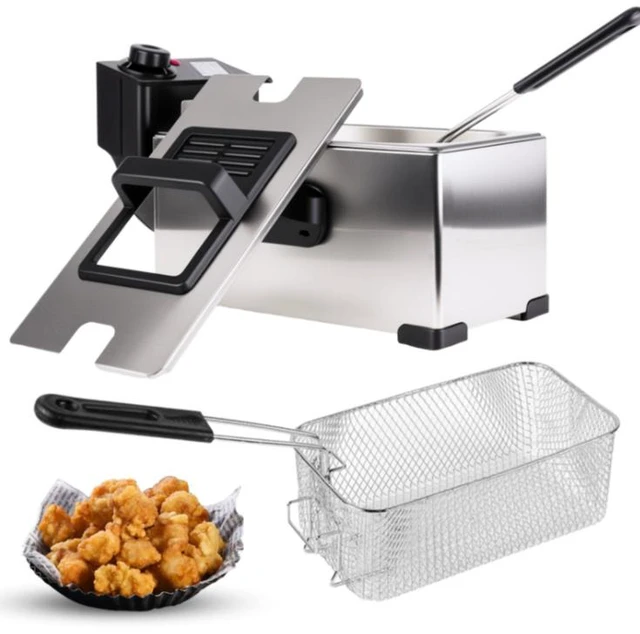Alt view image 3 of 7 - Commercial Electric Deep Fryer, Stainless Steel Countertop Deep Fryer with Basket & Lid, Adjustable Temperature, 110V for Home & Restaurant