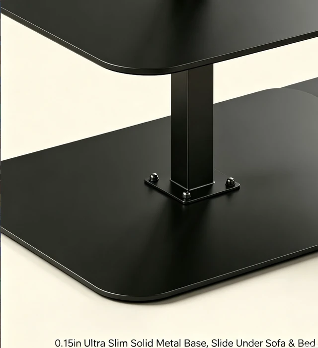 Alt view image 4 of 6 - Adjustable Height Side Table, 2-Tier Swivel Sofa End Table, C Shaped Floor Laptop Table with Slim Metal Base for Bed, Couch, Bedroom Living Room