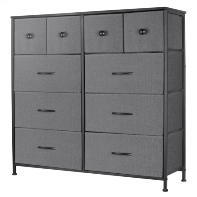 Main image of 9 Drawer Dresser, Fabric Storage Chest of Drawers, Tall Dresser with Metal Frame for Bedroom Closet Living Room