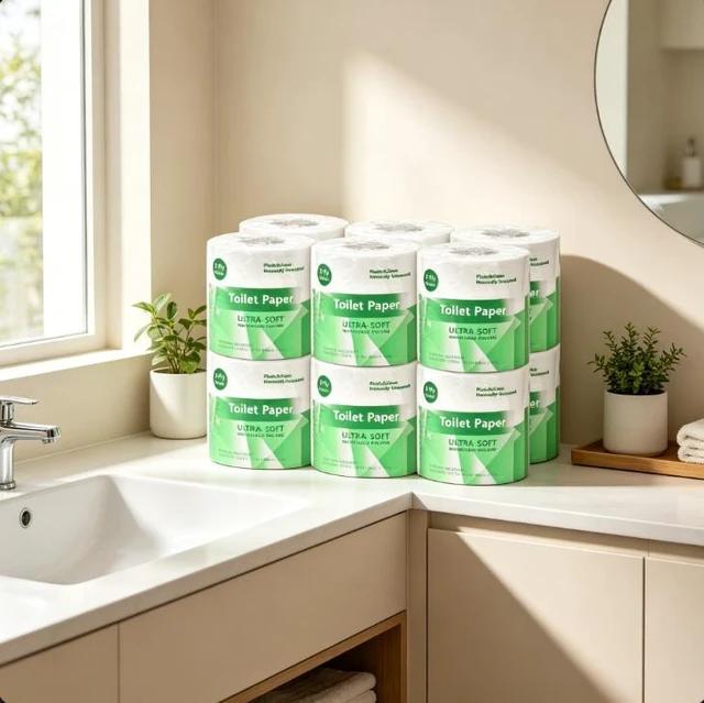 Main image of `Bamboo Toilet Paper, 12 Rolls 3-Ply Ultra Soft Toilet Paper, 350 Sheets per Roll, Unscented Plastic-Free Eco-Friendly Bath Tissue for Bathroom`