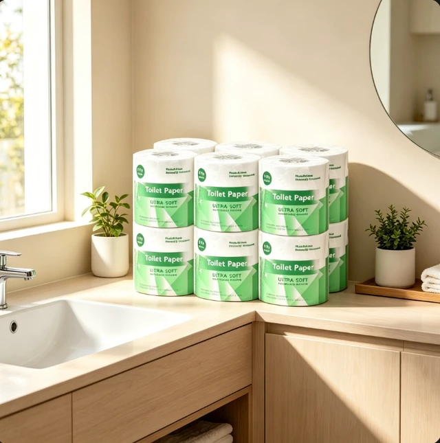 Alt view image 5 of 7 - `Bamboo Toilet Paper, 12 Rolls 3-Ply Ultra Soft Toilet Paper, 350 Sheets per Roll, Unscented Plastic-Free Eco-Friendly Bath Tissue for Bathroom`