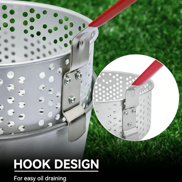 Alt view image 4 of 7 - CreoleFeast TFK3001 30QT Turkey Fryer & 10QT Fish Fryer Boiler Steamer Kit, Propane Outdoor Deep Fryer Set with Burner Stand, Baskets, Thermometer & Marinade Injector