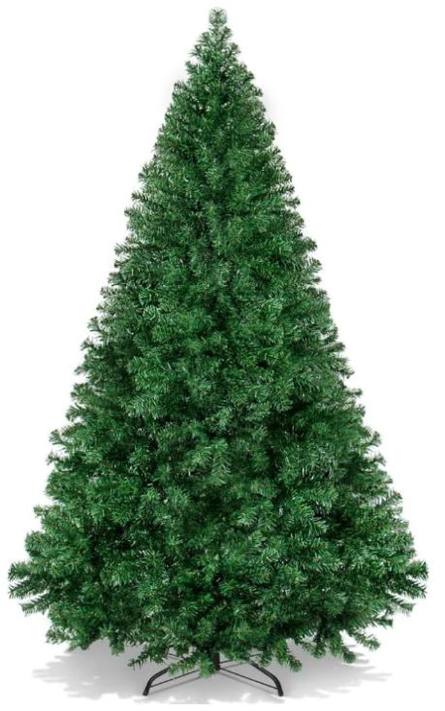 Main image of 6ft Artificial Christmas Tree, Unlit Full PVC Xmas Tree with Foldable Metal Stand, Indoor Holiday Decoration