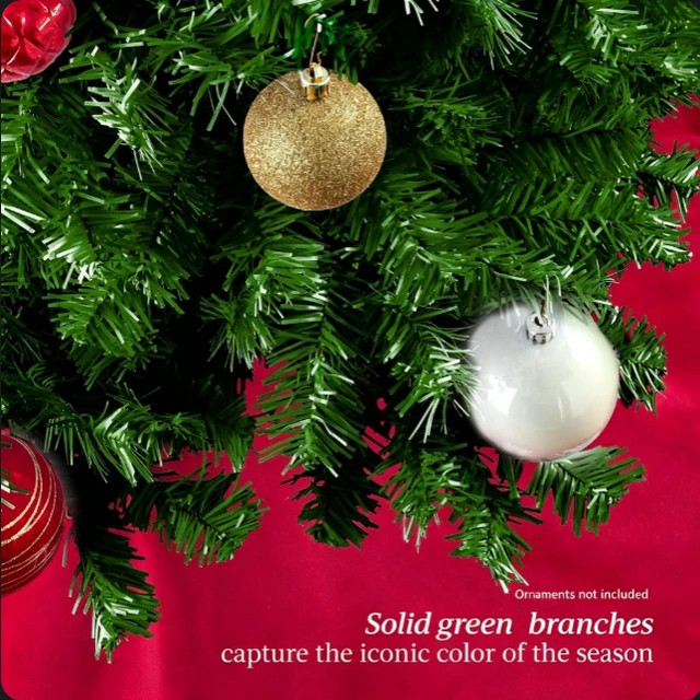 Alt view image 4 of 7 - 6ft Artificial Christmas Tree, Unlit Full PVC Xmas Tree with Foldable Metal Stand, Indoor Holiday Decoration