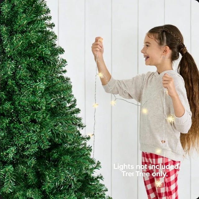 Alt view image 7 of 7 - 6ft Artificial Christmas Tree, Unlit Full PVC Xmas Tree with Foldable Metal Stand, Indoor Holiday Decoration