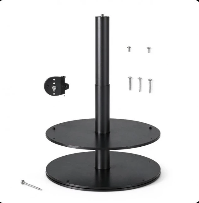 Alt view image 4 of 5 - 360° Rotating Shoe Rack Tower, 7-Tier Black PVC Panel Spinning Shoe Organizer, Vertical Revolving Shoe Storage Carousel for Entryway Closet