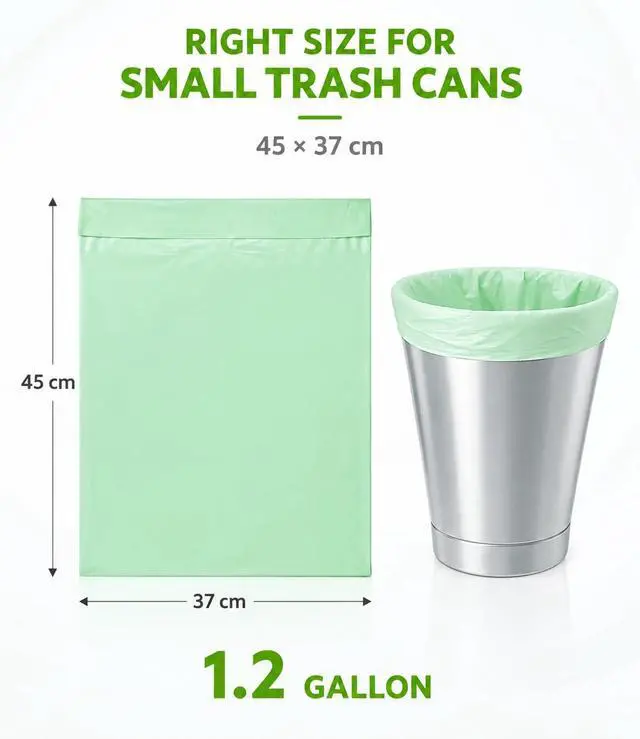 Alt view image 7 of 7 - 1.2 Gallon Small Trash Bags Mini Garbage Bags - 150 Count Unscented | Leak-Resistant and Tear-Resistant Odor Control for Bedroom Office Bathroom Small Wastebaskets 4.5L Bin Liners
