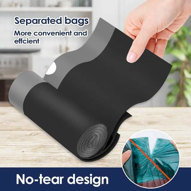 Alt view image 3 of 7 - Small Drawstring Trash Bags 5 Gallon, Black, 120 Count | Waste BasketLiners Fit 18-20L Garbage Cans, Tear Free, Leak Proof, Sturdy for Home, Office, Bathroom & Bedroom Daily Use