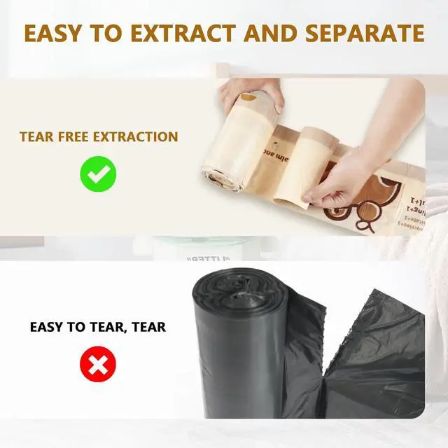 Alt view image 3 of 6 - 8 Gallon Trash Bags with Capybara Printed, Drawstring | Medium Garbage Bags, Tear-Resistant & Leak-Proof, Kitchen/Office Trash Can Liners, Secure Tie, 50 Counts