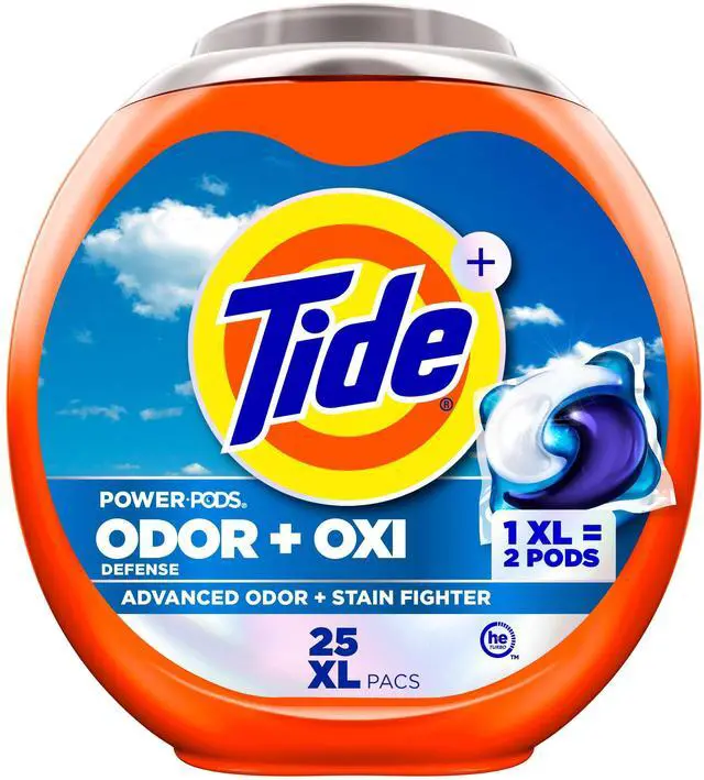 Main image of Odor Defense + Oxi Laundry Detergent Pacs, Original Scent, 25 Count, Advanced Odor + Stain Fighter, laudry soap washing detergent pacs