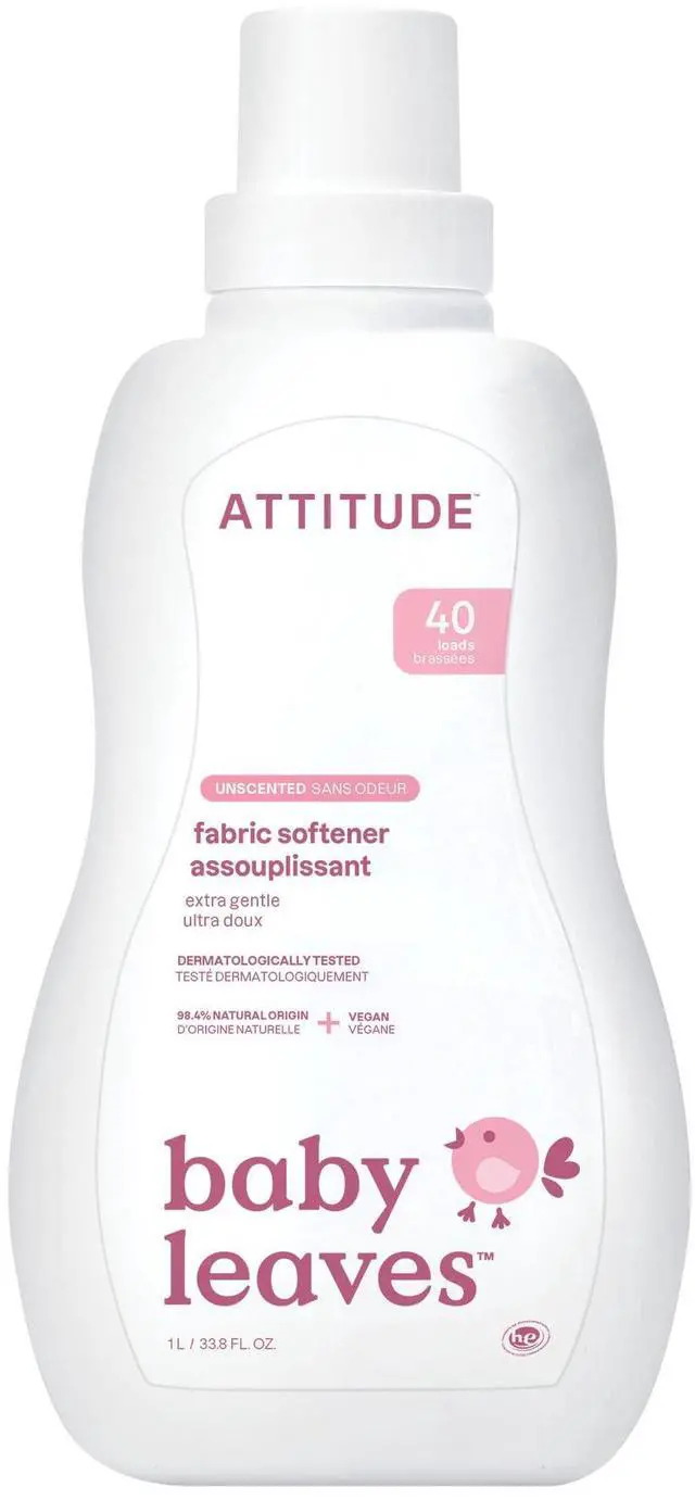 Main image of Baby Fabric Softener, Plant and Mineral-Based Ingredients, HE Compatible, Vegan and Cruelty-free Laundry and Household Products, Unscented, 40 Loads, 33.8 Fl Oz