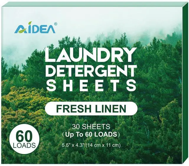 Main image of Laundry Detergent Sheets, Fresh Linen Scent-(60 Loads) 30 Sheets | Laundry Sheets, No Plastic Jug, Lightweight, Easy To Use, Laundry Soap Sheets for Travel, Home Washing