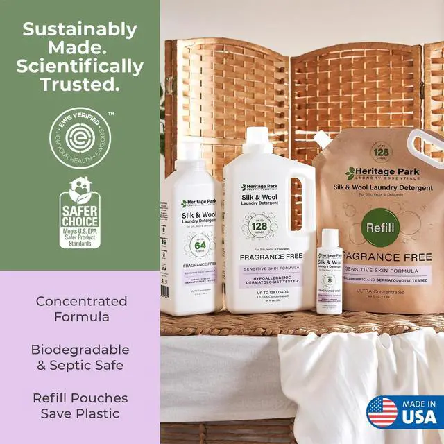 Alt view image 7 of 7 - Delicates Detergent - Fragrance Free - 4 fl oz | EWG Verified & EPA Safer Choice - Enzyme-Free Liquid Detergent - Hypoallergenic, Dermatologist Tested, Gentle on Silk & Wool