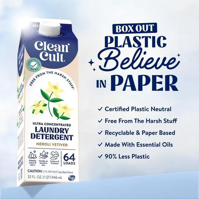 Alt view image 4 of 7 - Ultra Concentrated Liquid Laundry Detergent, 64 loads (32 oz), Long Lasting Scent, 90% Less Plastic, No Harsh Chemicals, Neroli Vetiver, Defeats Stains & Odors, HE/Standard Compatible