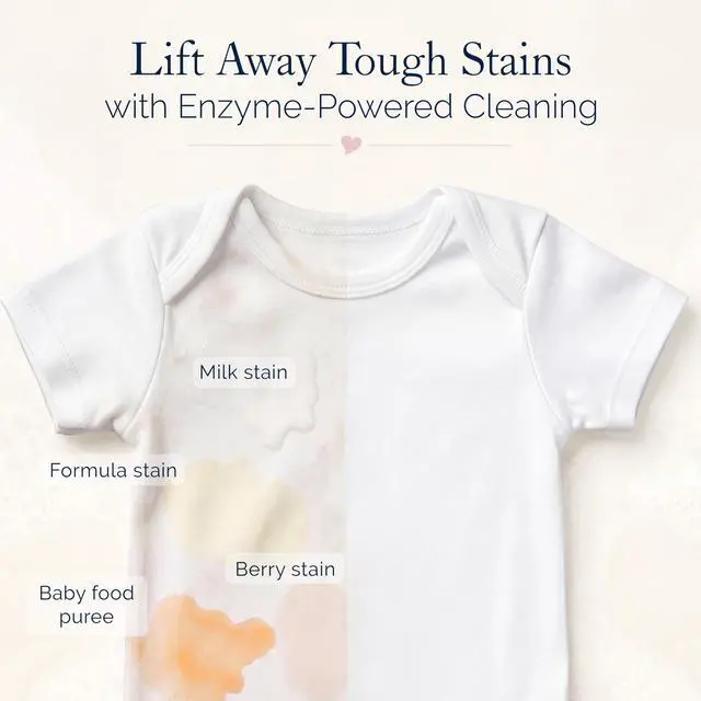 Alt view image 3 of 7 - Laundry Essentials Laundry detergent, 8 Fl Oz (Pack of 1) | Signature Crème Douce scent with stain-fighting enzymes for gentle cleaning of baby clothes and everyday essentials