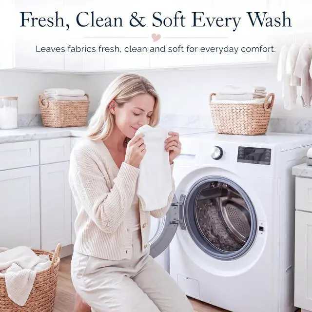 Alt view image 5 of 7 - Laundry Essentials Laundry detergent, 8 Fl Oz (Pack of 1) | Signature Crème Douce scent with stain-fighting enzymes for gentle cleaning of baby clothes and everyday essentials