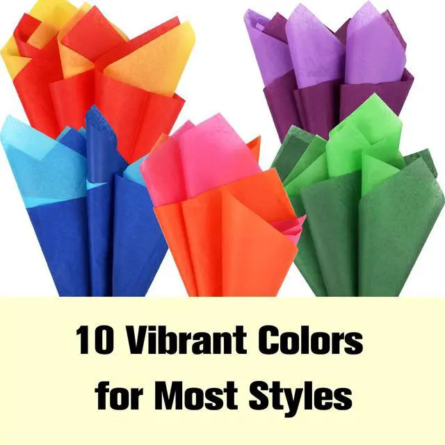 Alt view image 3 of 7 - 60 Sheets 20 x 20 Tissue Paper for Gift Bags 10 Bold Colors | Rainbow Colored Gift Wrapping Tissue Paper Bulk for Packaging Crafts & Gifts, Mother's Day, Decorative, Birthday, Flower
