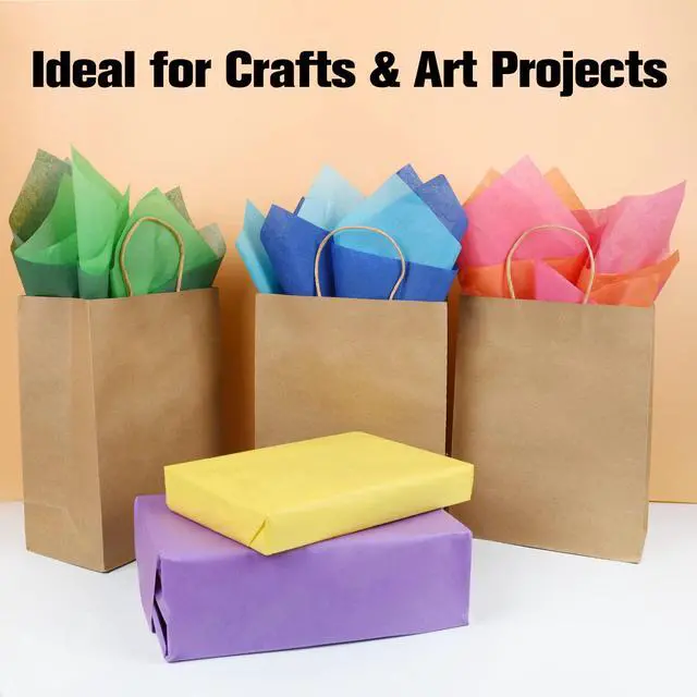 Alt view image 6 of 7 - 60 Sheets 20 x 20 Tissue Paper for Gift Bags 10 Bold Colors | Rainbow Colored Gift Wrapping Tissue Paper Bulk for Packaging Crafts & Gifts, Mother's Day, Decorative, Birthday, Flower