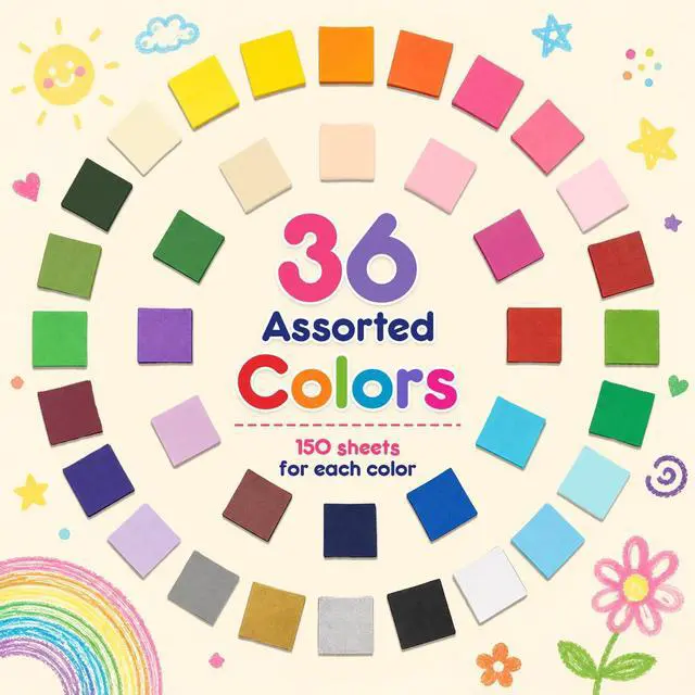 Alt view image 3 of 7 - 5400 Pcs 1 in Tissue Paper Squares 36 Assorted Colors for Crafts | Art Rainbow Tissue Paper Bulk for Mother's Day, Projects, Collage, Suncatchers, Scrapbooking - Non Bleeding
