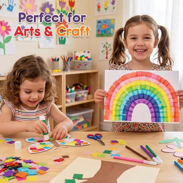 Alt view image 2 of 7 - 5400 Pcs 1 in Tissue Paper Squares 36 Assorted Colors for Crafts | Art Rainbow Tissue Paper Bulk for Mother's Day, Projects, Collage, Suncatchers, Scrapbooking - Non Bleeding