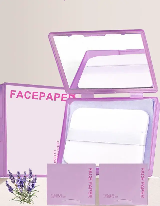 Alt view image 7 of 7 - 300PCS lavender Oil Blotting Papers for Face - Controls Shine, Saves Makeup | Oil Blotting Sheets for Face with Mirror, Puff & Refills, The On-the-Go Essential for a Flawless, Matte Finish All Day