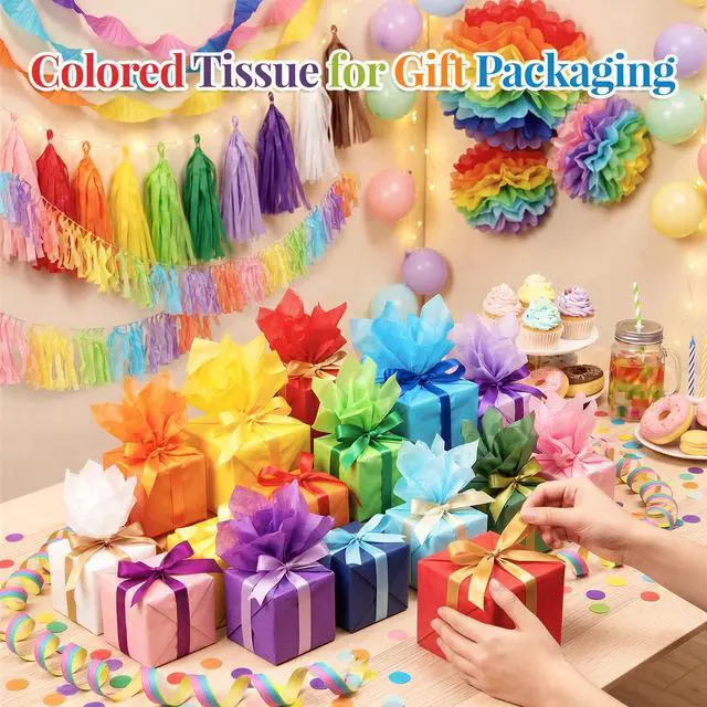 Alt view image 7 of 7 - 360 Sheets 36 Colors Crafts Tissue Paper for Gift Bags 11.5X8 Inch | Acid Free Tissue Paper Bulk for Gift Bags Crafts DIY Small Gift Wrapping Wedding Birthday Party Favors Decorative Floral