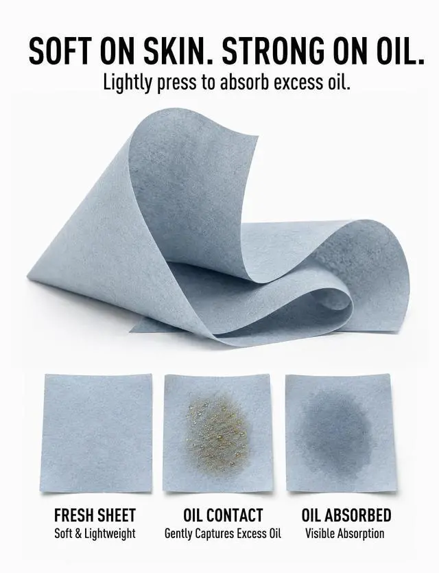 Alt view image 3 of 7 - Large Face Oil Blotting Sheets 1pk/100 Makeup Friendly High Absorbency | Natural Matte Papers with Bamboo Charcoal Easy Dispensing Smart Design Perfect for Daily Skin Care & Great On-the-Go