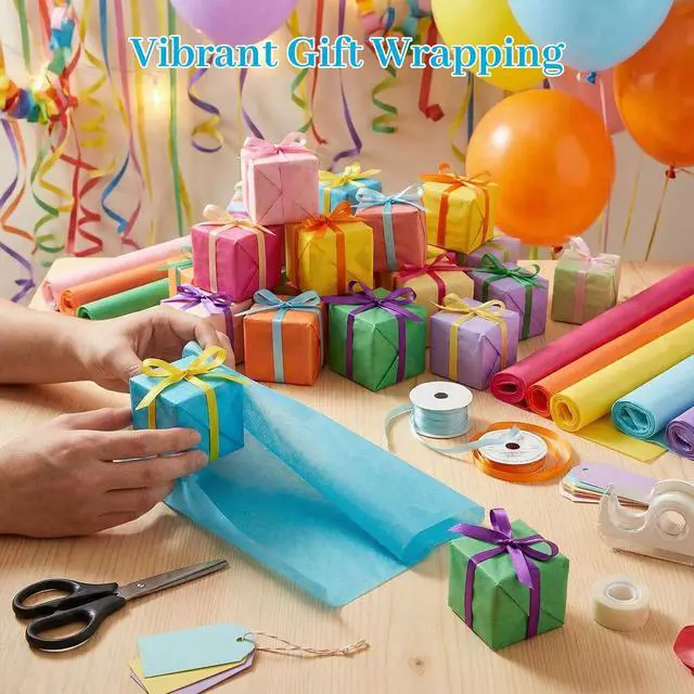 Alt view image 6 of 7 - Tissue Paper 330 Sheets, 14 X 10 inch 20 Colors for Gift Bags | 14 GSM Soft Paper, Small Gift Wrapping, Classroom Crafts, Gift Bags Filler and Paper Flowers