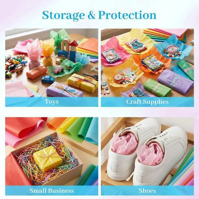 Alt view image 7 of 7 - Tissue Paper 330 Sheets, 14 X 10 inch 20 Colors for Gift Bags | 14 GSM Soft Paper, Small Gift Wrapping, Classroom Crafts, Gift Bags Filler and Paper Flowers