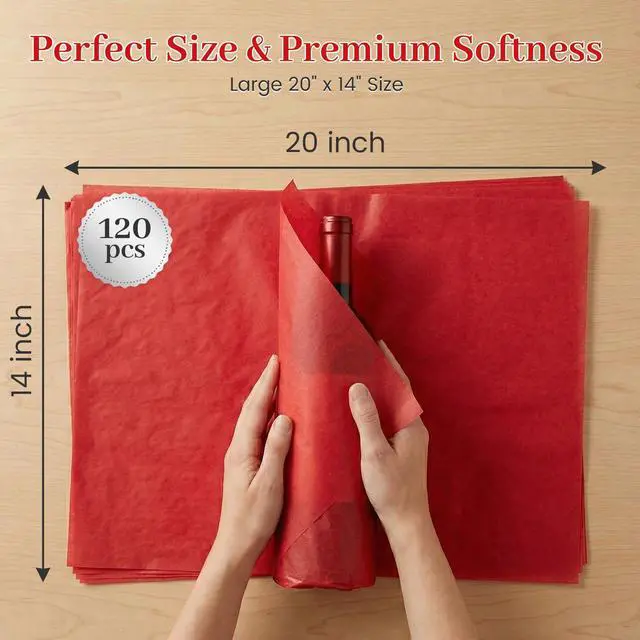 Alt view image 4 of 7 - Tissue Paper 120 Sheets, 20 X 14 inch 20 Colors for Gift Bags | 14 GSM Soft Paper, Gift Bags Filler, DIY Flowers and Pom-Poms, Wedding and Birthday Wrapping