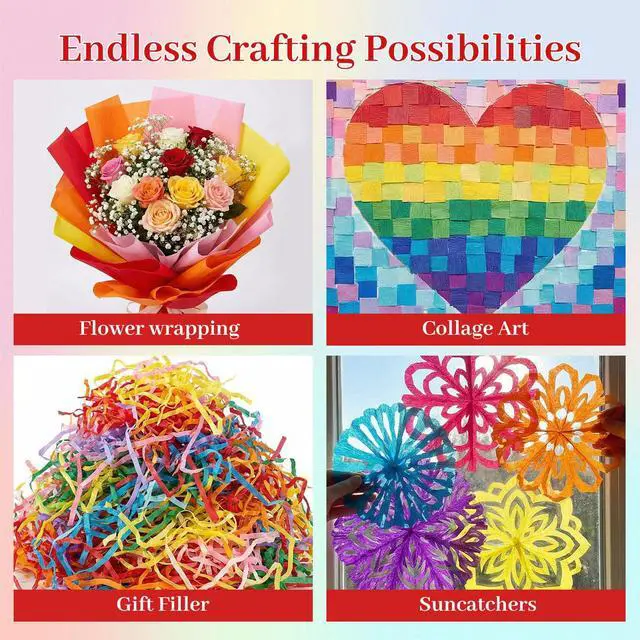 Alt view image 6 of 7 - Tissue Paper 120 Sheets, 20 X 14 inch 20 Colors for Gift Bags | 14 GSM Soft Paper, Gift Bags Filler, DIY Flowers and Pom-Poms, Wedding and Birthday Wrapping
