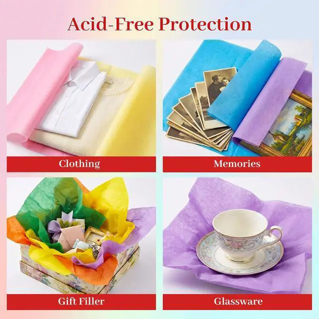Alt view image 7 of 7 - Tissue Paper 120 Sheets, 20 X 14 inch 20 Colors for Gift Bags | 14 GSM Soft Paper, Gift Bags Filler, DIY Flowers and Pom-Poms, Wedding and Birthday Wrapping