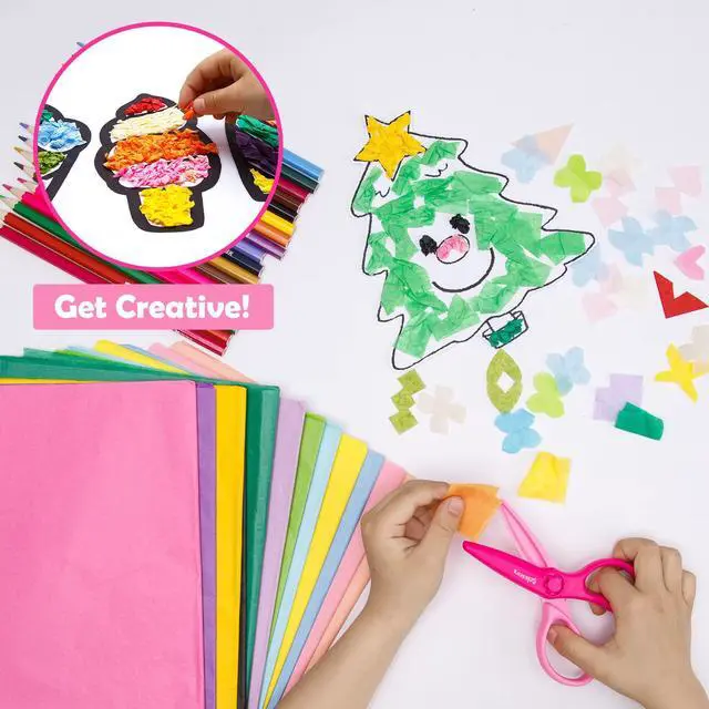 Alt view image 3 of 7 - Tissue Paper Squares - 1x 1 inch for Arts and Crafts (3000 Pcs) | 1x 1 inch, 3000 Pcs in 30 Colors, Rainbow Tissue Squares for Arts Craft DIY Scrapbooking Scrunch Art Classroom Activities