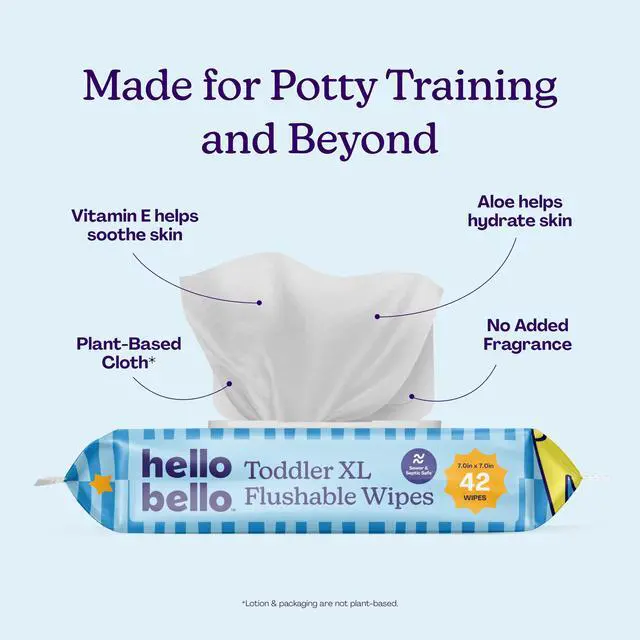 Alt view image 6 of 6 - Toddler Flushable Wipes, X-Large Size for Potty Training, 42ct