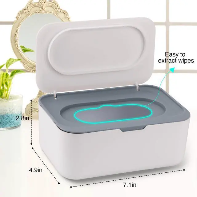 Alt view image 3 of 7 - Baby Wipes Dispenser, Wipe Holder for Baby & Adult,Keeps Wet Tissue Fresh, Non-Slip Wipes Case,Easy Open & Close Flushable Wipe Container with Sealing Design Lid