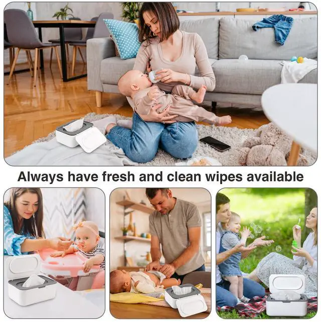 Alt view image 7 of 7 - Baby Wipes Dispenser, Wipe Holder for Baby & Adult,Keeps Wet Tissue Fresh, Non-Slip Wipes Case,Easy Open & Close Flushable Wipe Container with Sealing Design Lid